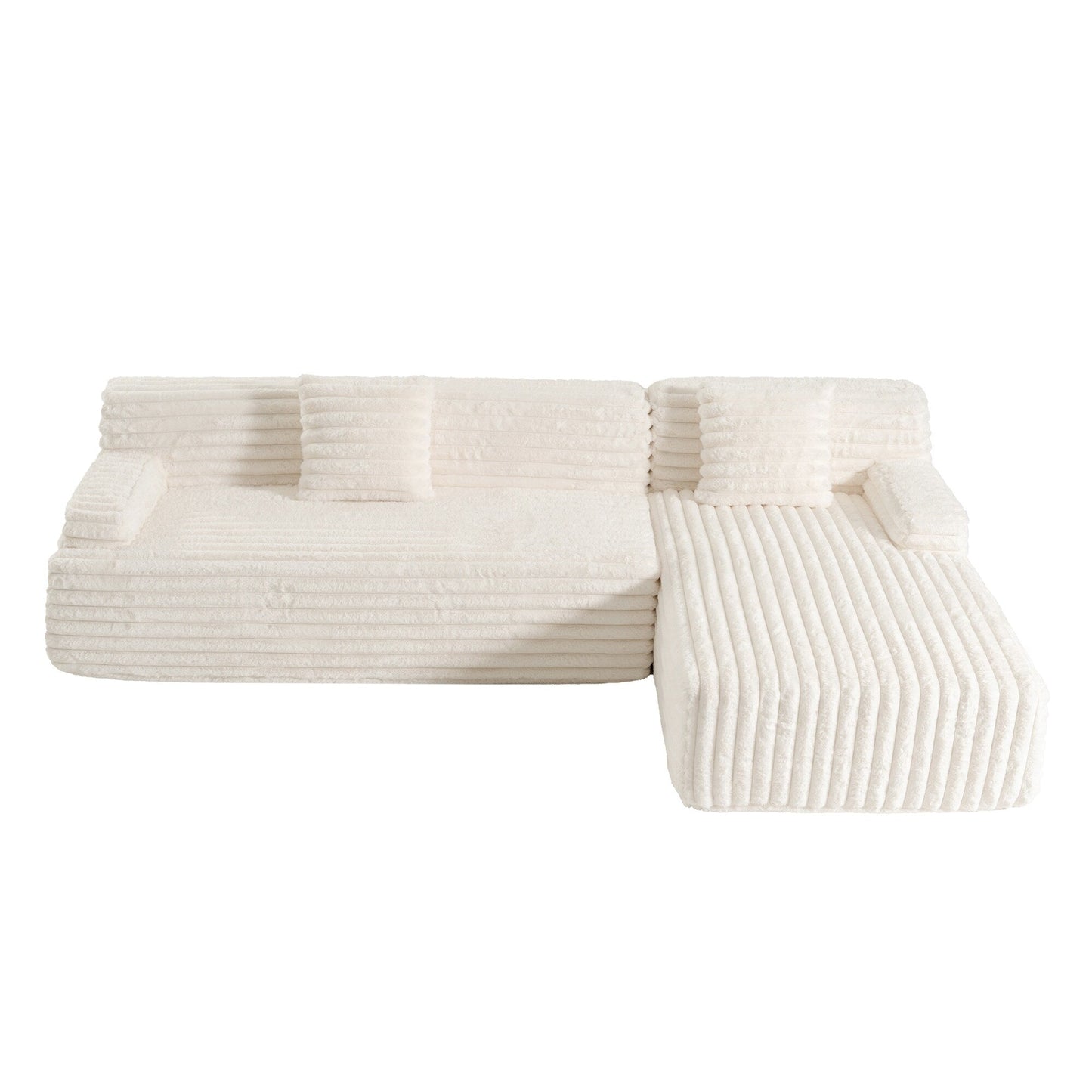 Modern Modular Cloud Sectional Sofa Free-Combined Couch with 2 Throw Pillows for Living Room