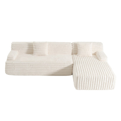 Modern Modular Cloud Sectional Sofa Free-Combined Couch with 2 Throw Pillows for Living Room