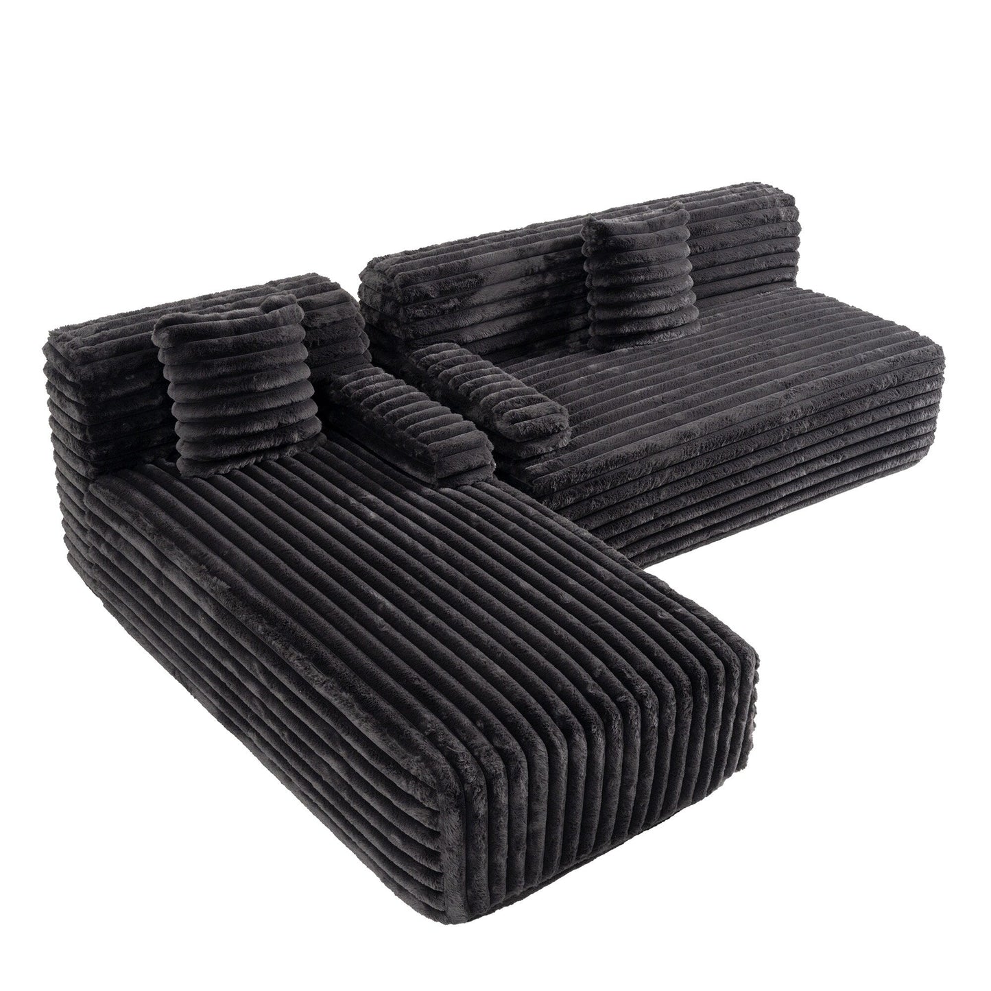 Modern Modular Cloud Sectional Sofa Free-Combined Couch with 2 Throw Pillows for Living Room