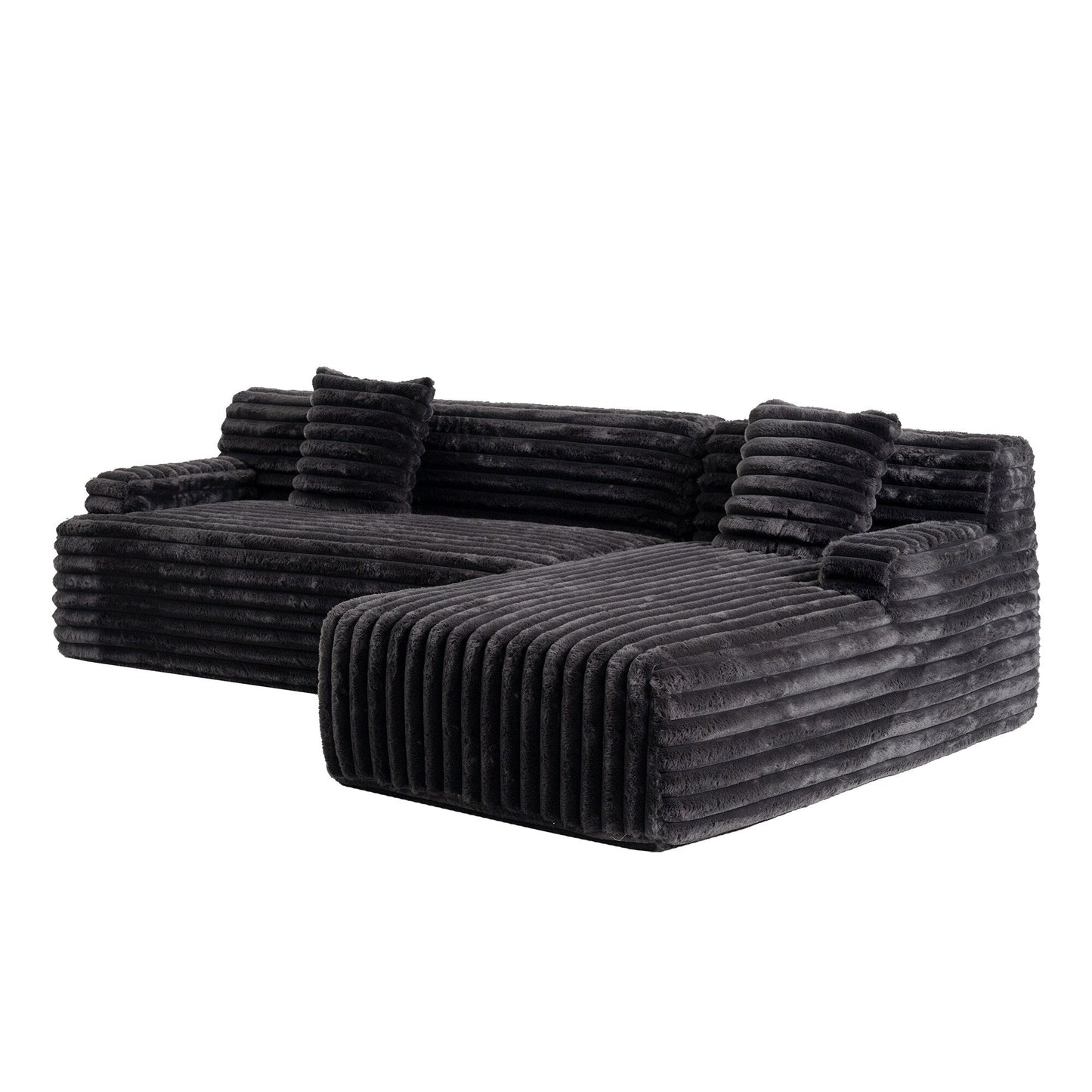 Modern Modular Cloud Sectional Sofa Free-Combined Couch with 2 Throw Pillows for Living Room