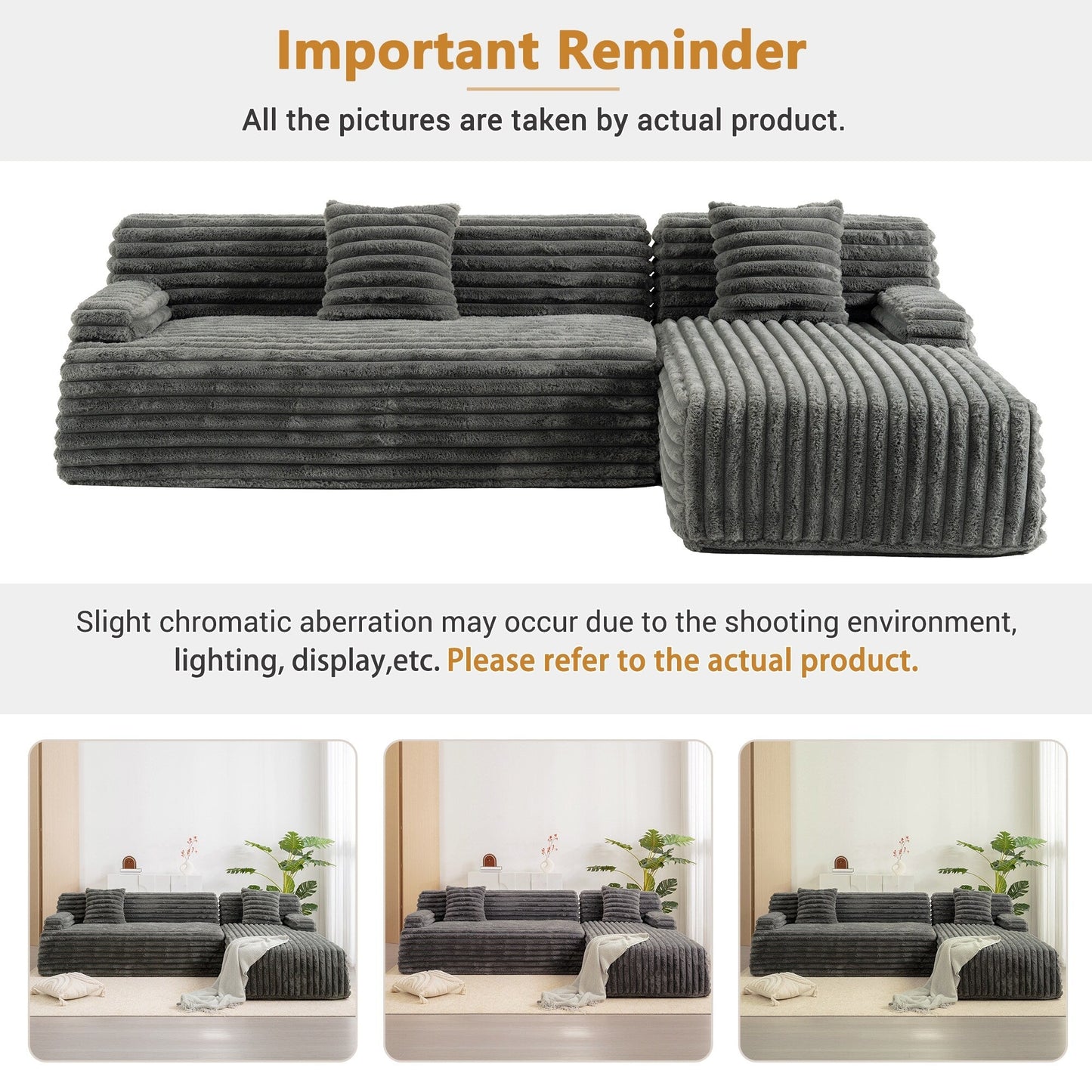 Modern Modular Cloud Sectional Sofa Free-Combined Couch with 2 Throw Pillows for Living Room