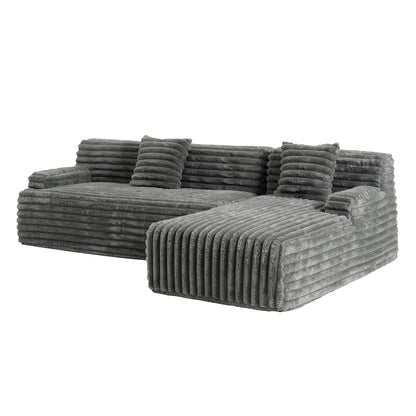 Modern Modular Cloud Sectional Sofa Free-Combined Couch with 2 Throw Pillows for Living Room