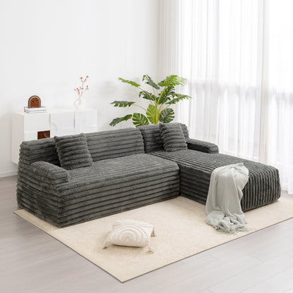 Modern Modular Cloud Sectional Sofa Free-Combined Couch with 2 Throw Pillows for Living Room