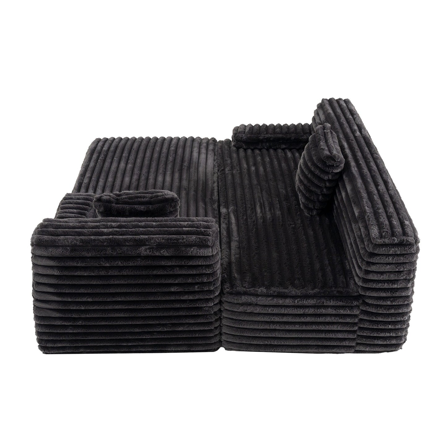 Modern Modular Cloud Sectional Sofa Free-Combined Couch with 2 Throw Pillows for Living Room