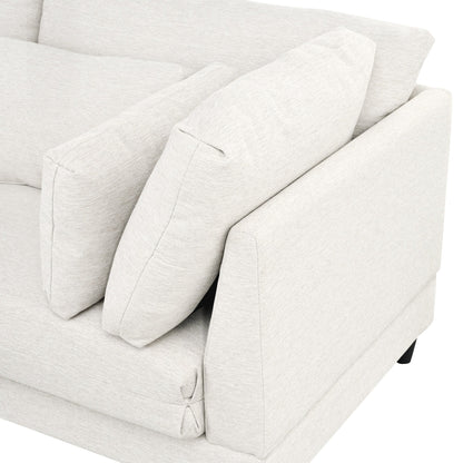 Modern Modular L-Shaped 4-Seater Sectional Sofa with 5 Pillows and Removable Ottoman for Living Room Office