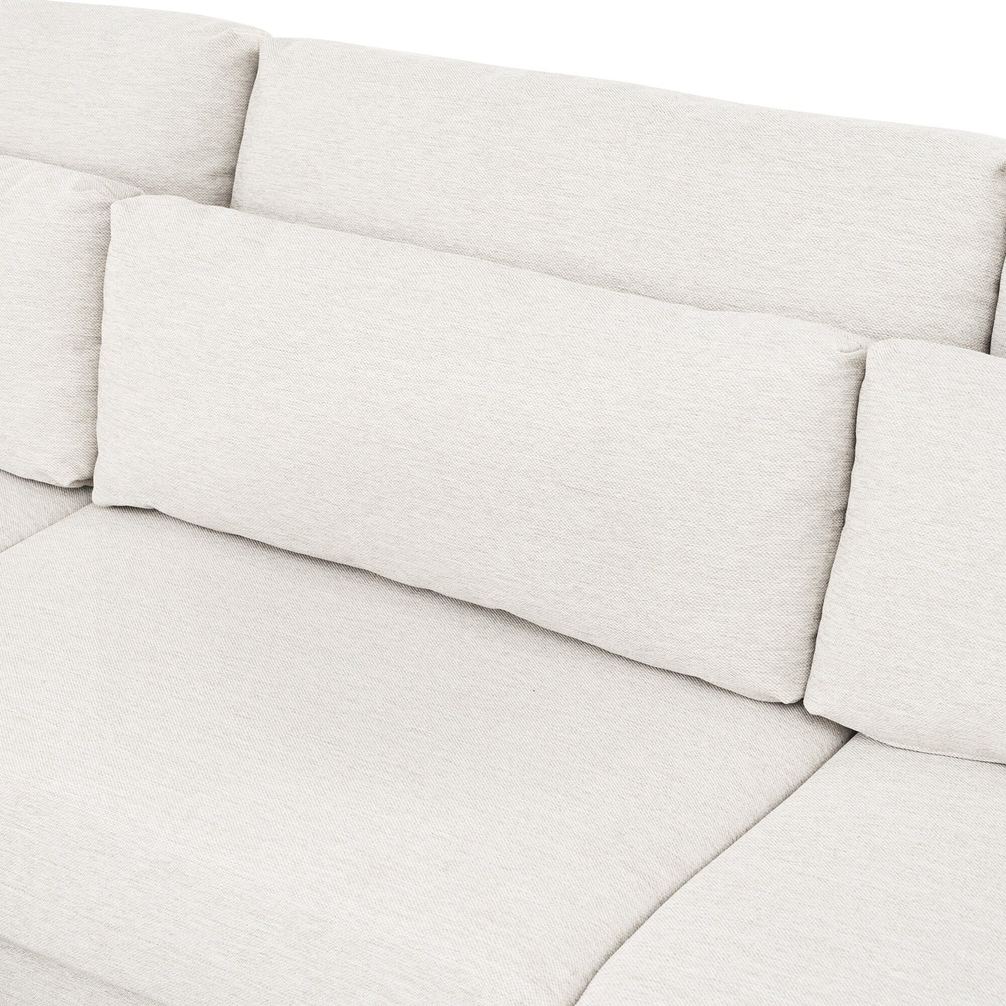 Modern Modular L-Shaped 4-Seater Sectional Sofa with 5 Pillows and Removable Ottoman for Living Room Office