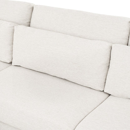 Modern Modular L-Shaped 4-Seater Sectional Sofa with 5 Pillows and Removable Ottoman for Living Room Office