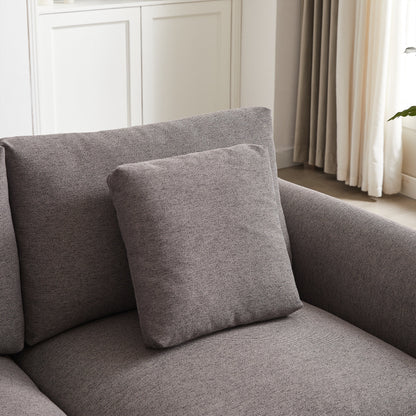 Modern Modular L-Shaped Sectional Sofa with Ottoman, 3 Cushions and 3 Pillows for Living Room