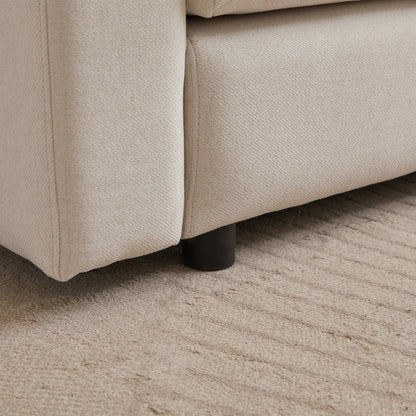 Modern Modular L-Shaped Sectional Sofa with Ottoman, 3 Cushions and 3 Pillows for Living Room