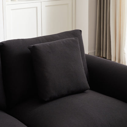 Modern Modular L-Shaped Sectional Sofa with Ottoman, 3 Cushions and 3 Pillows for Living Room