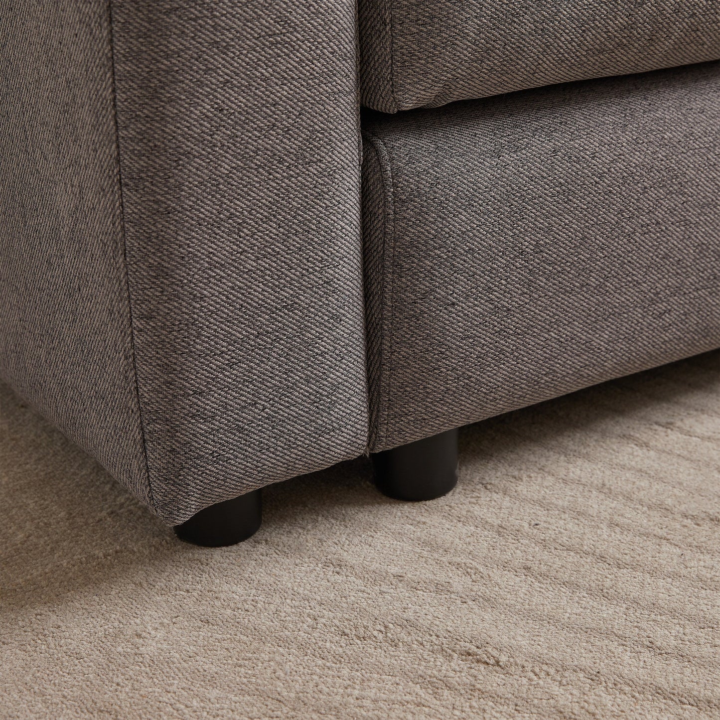 Modern Modular L-Shaped Sectional Sofa with Ottoman, 3 Cushions and 3 Pillows for Living Room