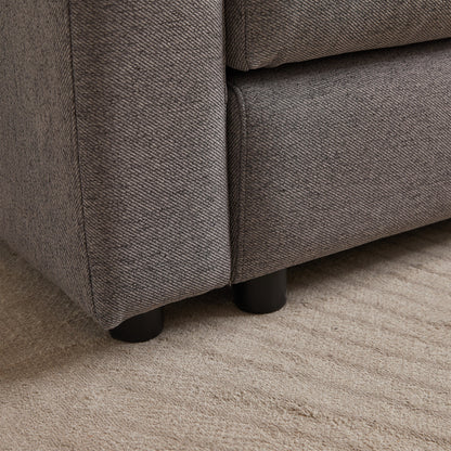 Modern Modular L-Shaped Sectional Sofa with Ottoman, 3 Cushions and 3 Pillows for Living Room