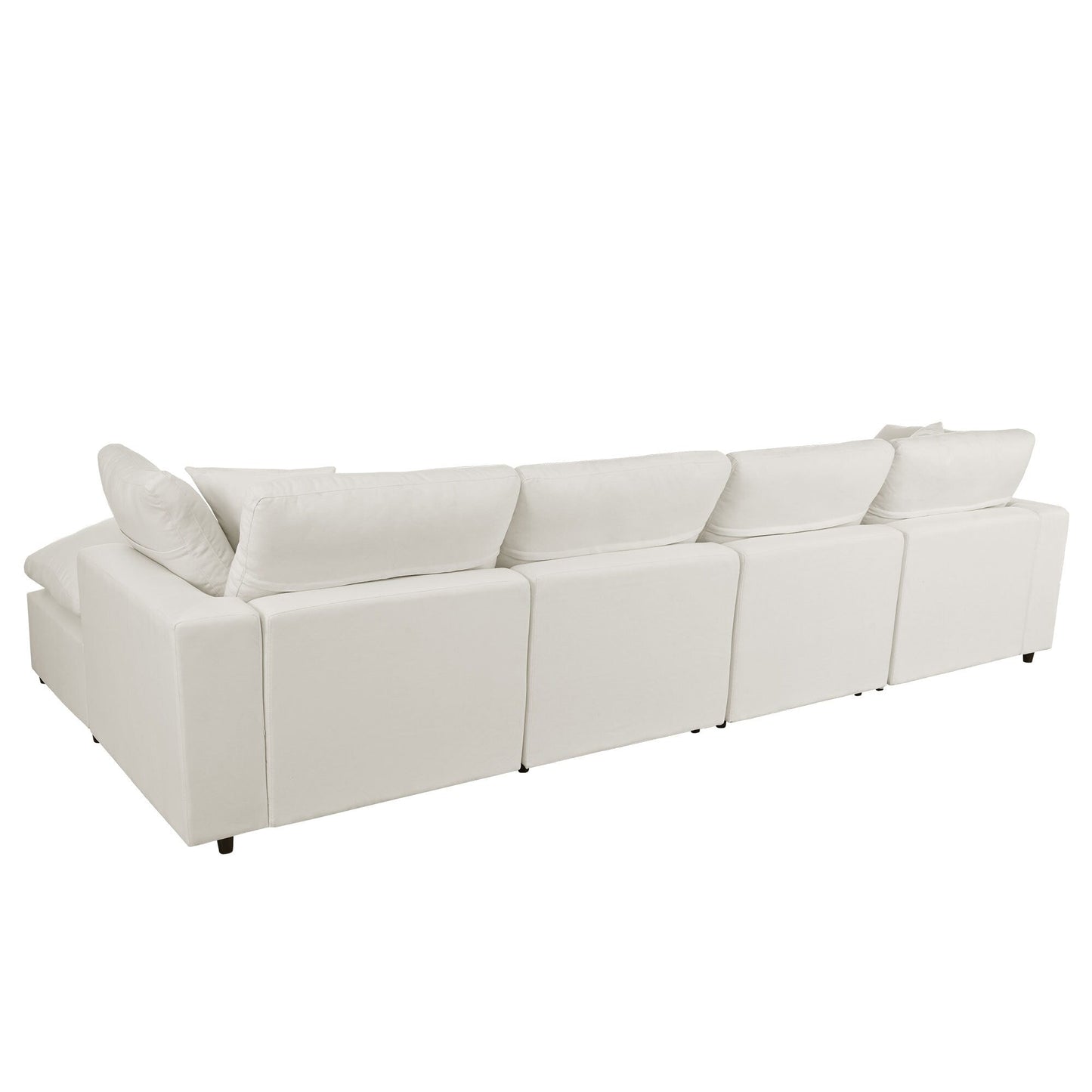 Modern Modular U-Shaped Sectional Sofa with Removable Ottoman and Pillows for Living Room
