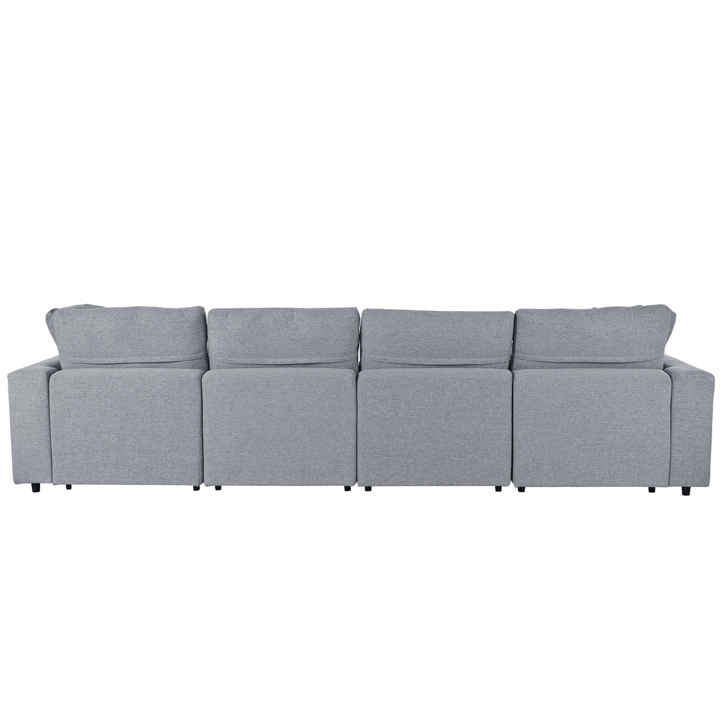 Modern Modular U-Shaped Sectional Sofa with Removable Ottoman and Pillows for Living Room
