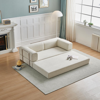 Modern Multi-Functional 3-Seater Corduroy Sofa Bed with Versatile Layouts,Ergonomic Design