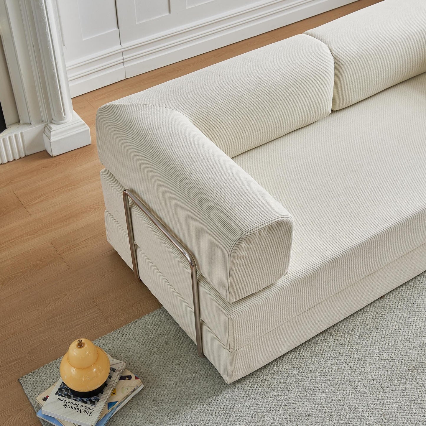 Modern Multi-Functional 3-Seater Corduroy Sofa Bed with Versatile Layouts,Ergonomic Design