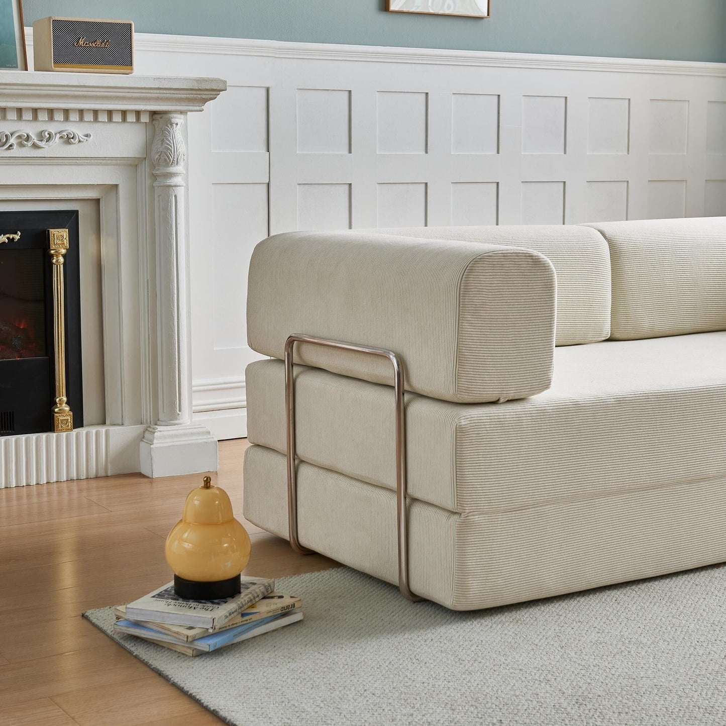 Modern Multi-Functional 3-Seater Corduroy Sofa Bed with Versatile Layouts,Ergonomic Design