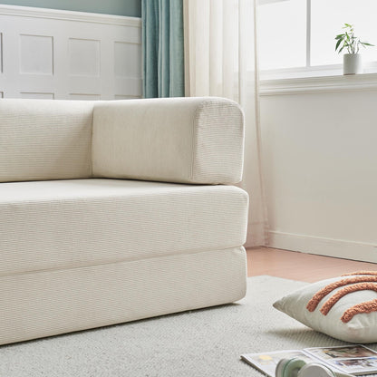 Modern Multi-Functional 3-Seater Corduroy Sofa Bed with Versatile Layouts,Ergonomic Design