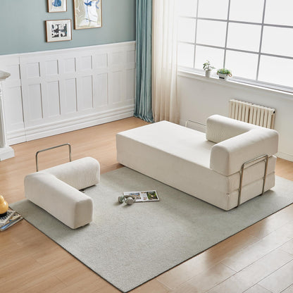 Modern Multi-Functional 3-Seater Corduroy Sofa Bed with Versatile Layouts,Ergonomic Design
