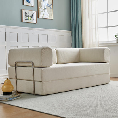 Modern Multi-Functional 3-Seater Corduroy Sofa Bed with Versatile Layouts,Ergonomic Design