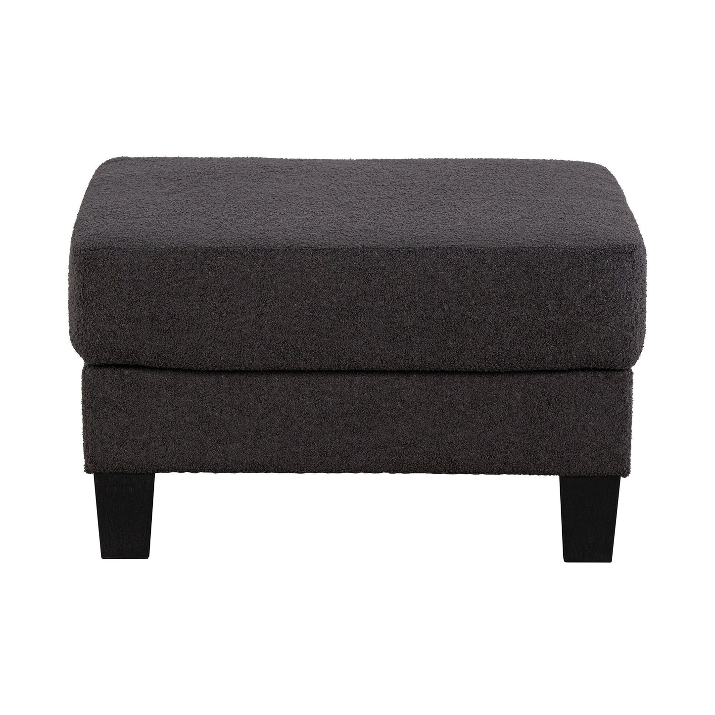 Modern Black Fabric Ottoman with Storage Function