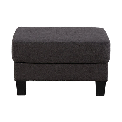 Modern Black Fabric Ottoman with Storage Function