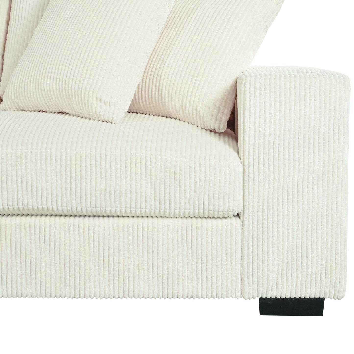 Modern Oversized 3-Seater Sectional Sofa with Cup Holders and USB Charging Ports, Thick Cushions for Living Room