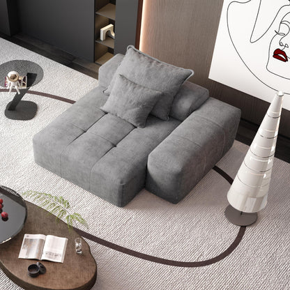 Modern Oversized Modular Chenille Tufted Sectional Sofa with 2 Pillows for Living Room Office