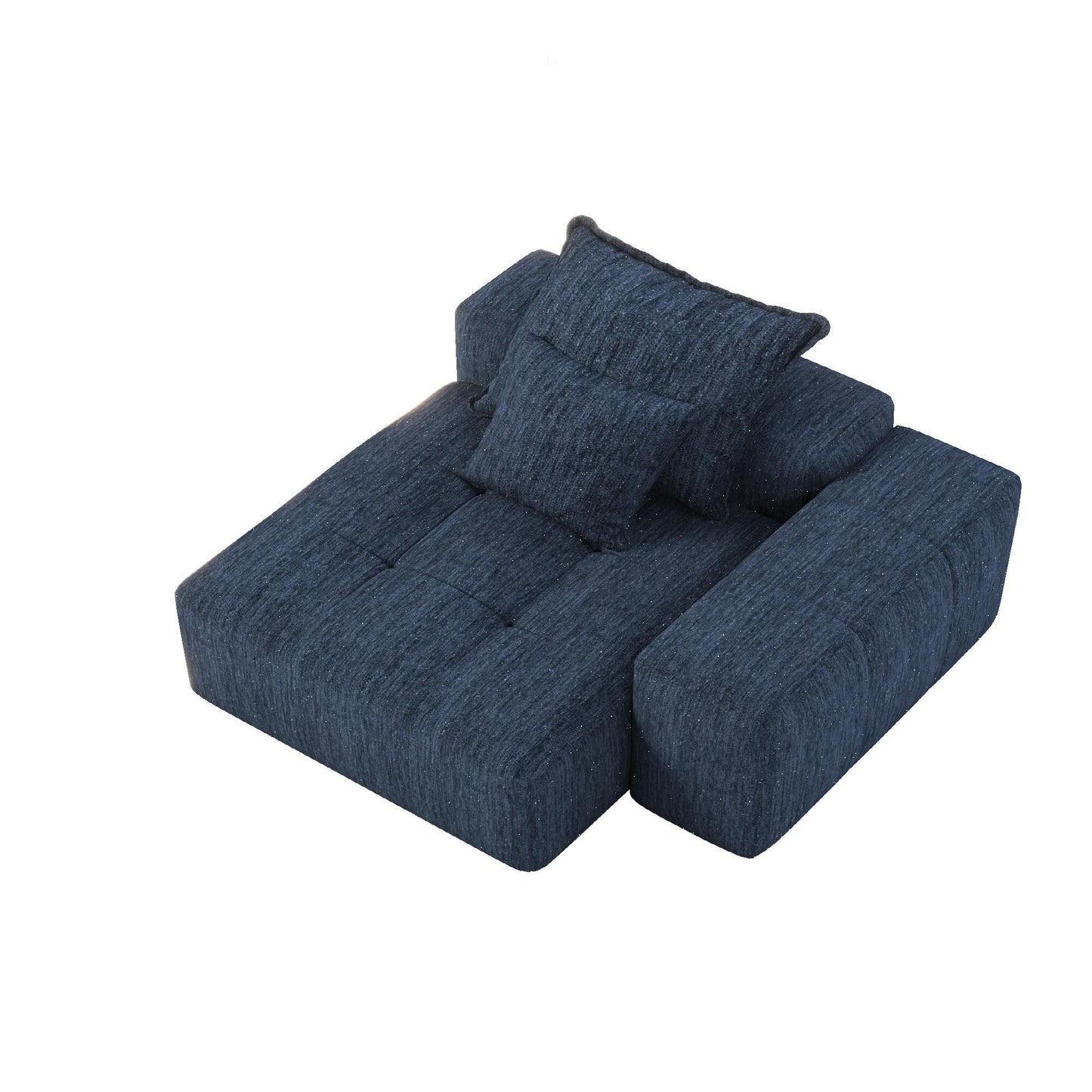 Modern Oversized Modular Chenille Tufted Sectional Sofa with 2 Pillows for Living Room Office