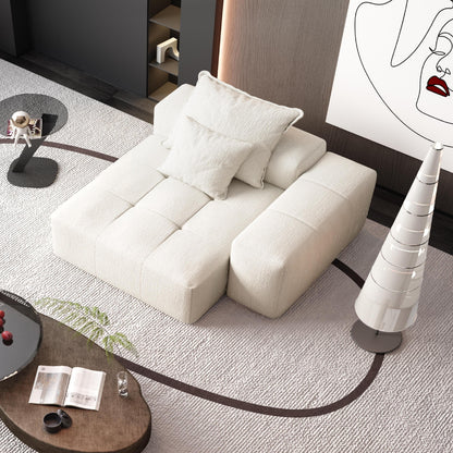 Modern Oversized Modular Chenille Tufted Sectional Sofa with 2 Pillows for Living Room Office