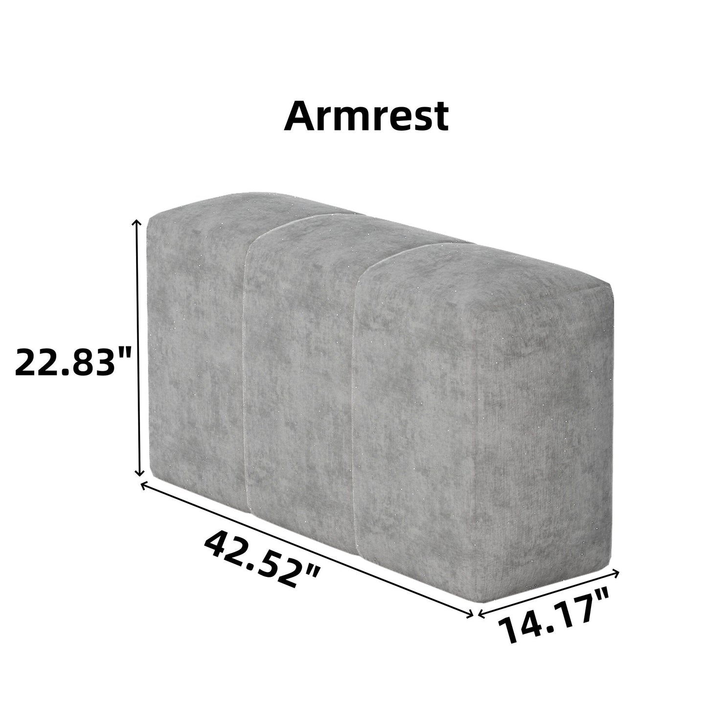 Modern Oversized Modular Chenille Tufted Sectional Sofa with 2 Pillows for Living Room Office