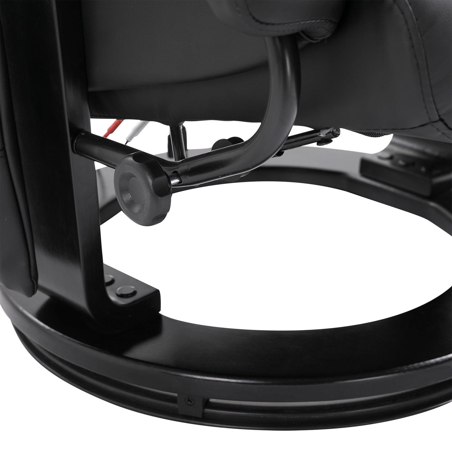 Modern PU Leather Recliner with Ottoman, 10-Zone Vibration Massage, and Swivel Wood Base for Living Room & Bedroom