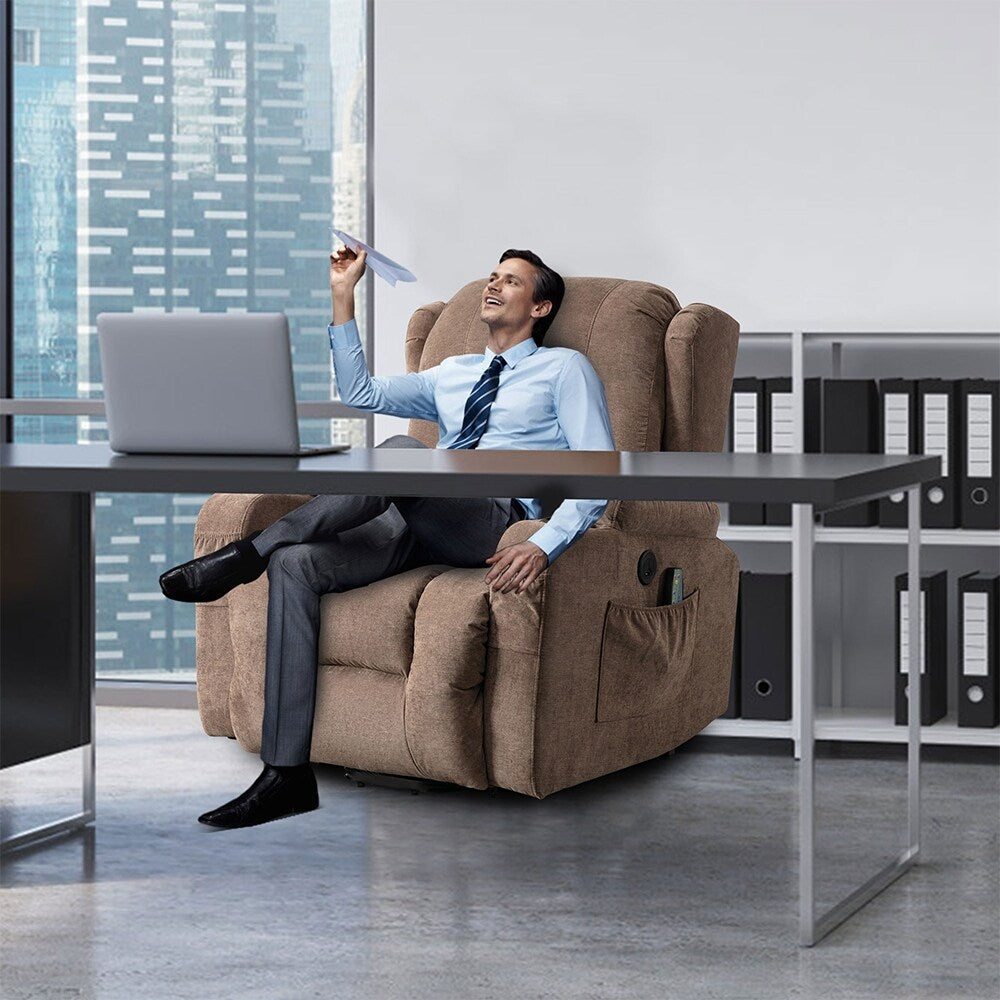 Modern Power Lift Recliner Chair w/Massage  Heat, Infinite Position