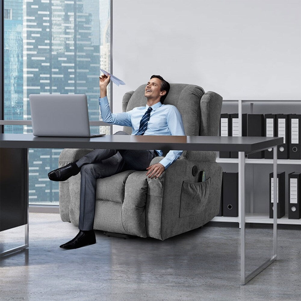 Modern Power Lift Recliner Chair w/Massage  Heat, Infinite Position