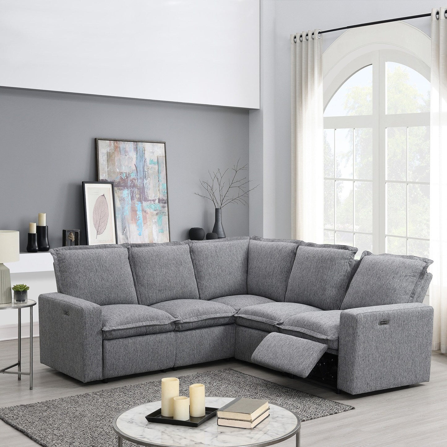 Modern Power Recliner Chair Home Theater Seating Soft Sofa with USB Port for Living Room