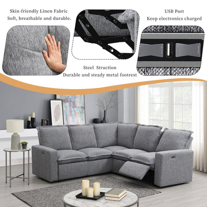 Modern Power Recliner Chair Home Theater Seating Soft Sofa with USB Port for Living Room