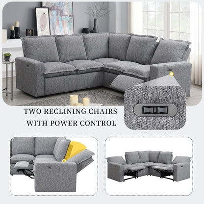 Modern Power Recliner Chair Home Theater Seating Soft Sofa with USB Port for Living Room