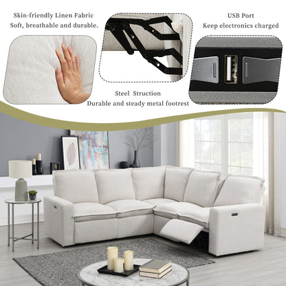 Modern Power Recliner Chair Home Theater Seating Soft Sofa with USB Port for Living Room