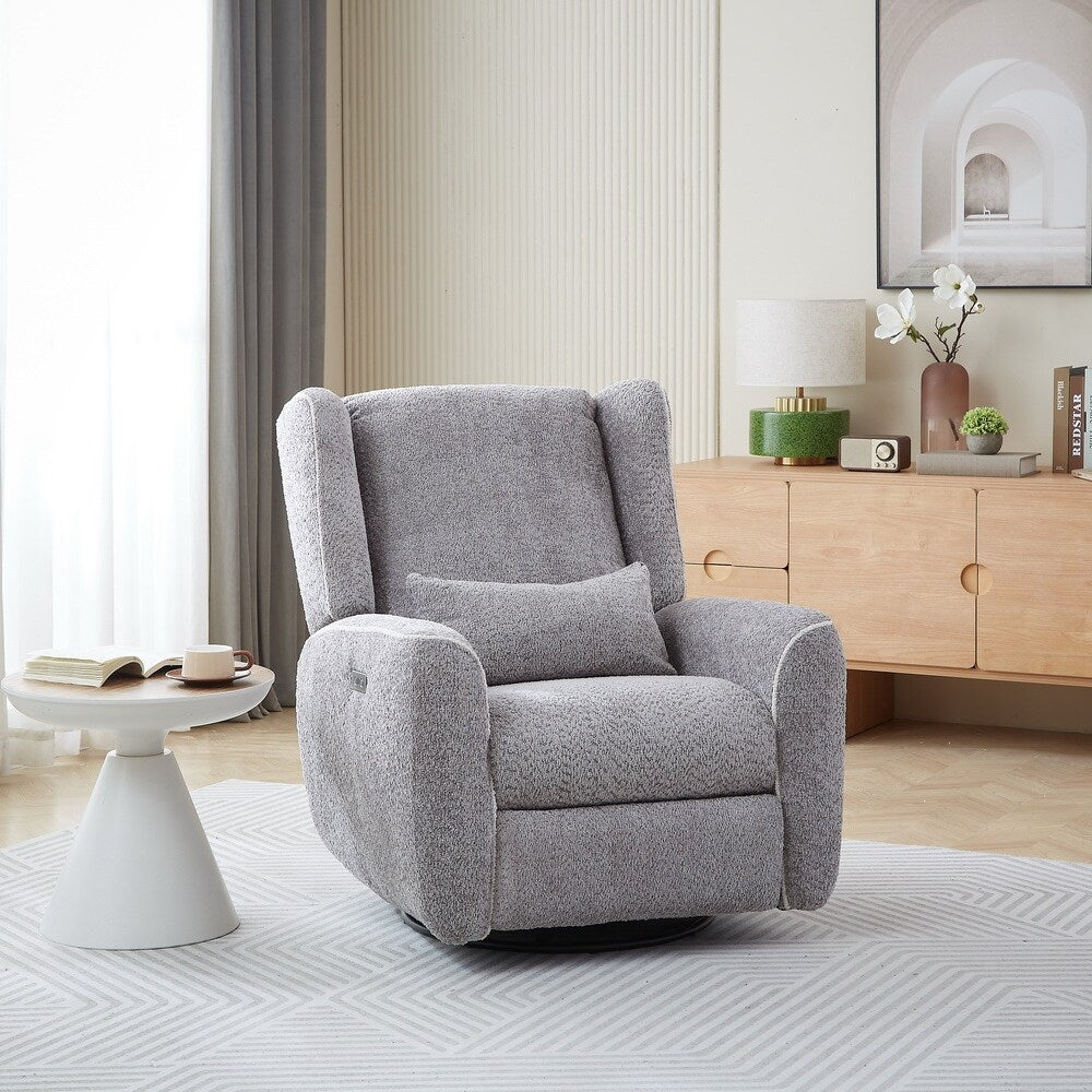 Modern Power recliner Swivel Single Sofa Glider Chair Upholstery Lounge Chair with USB Charging Port