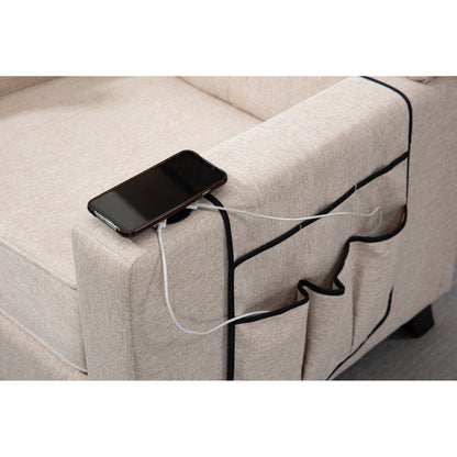 Modern Pushback Manual Recliner Chair Home Theater Seating Wingback Lounge Chair with Vibration and Heat