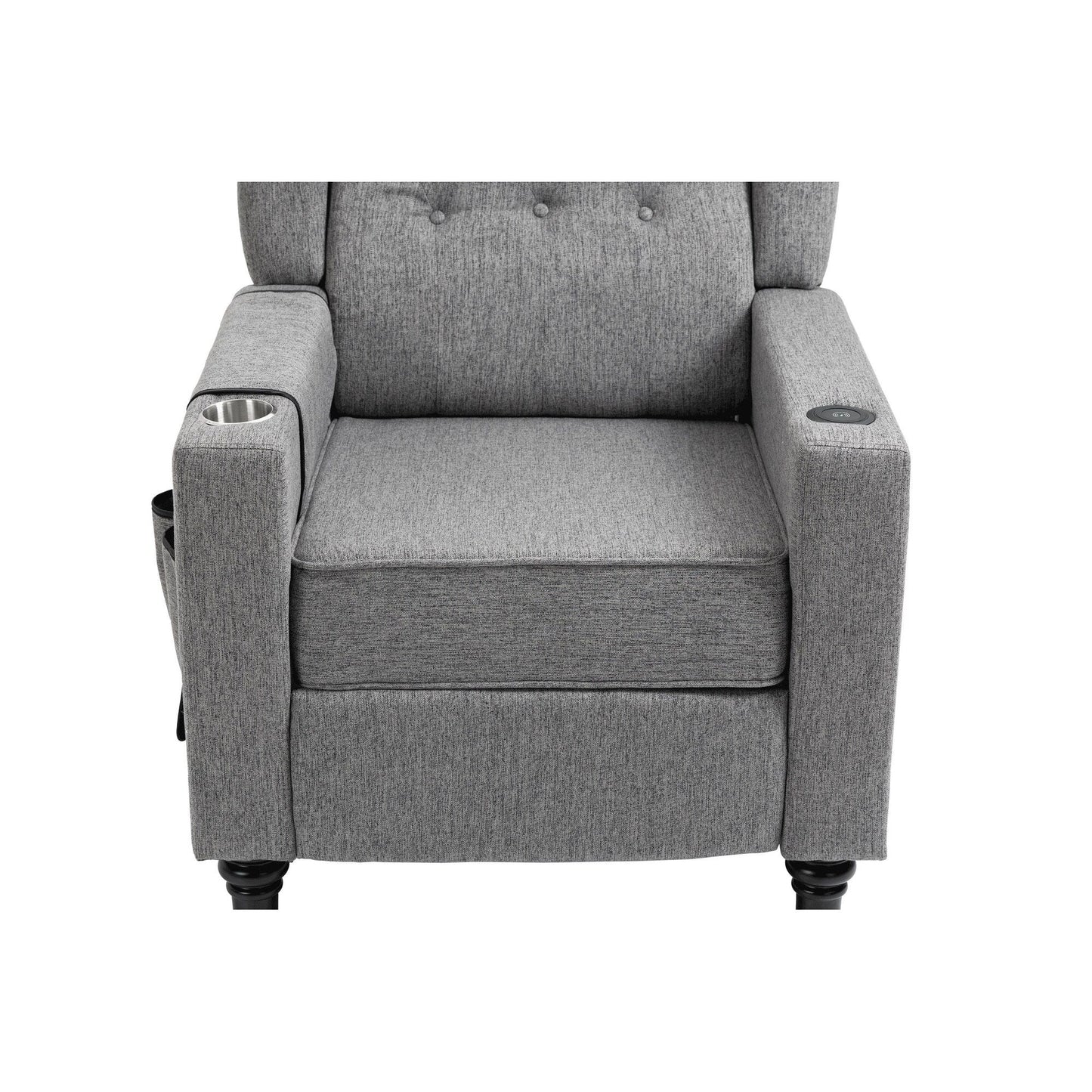 Modern Pushback Manual Recliner Chair Home Theater Seating Wingback Lounge Chair with Vibration and Heat