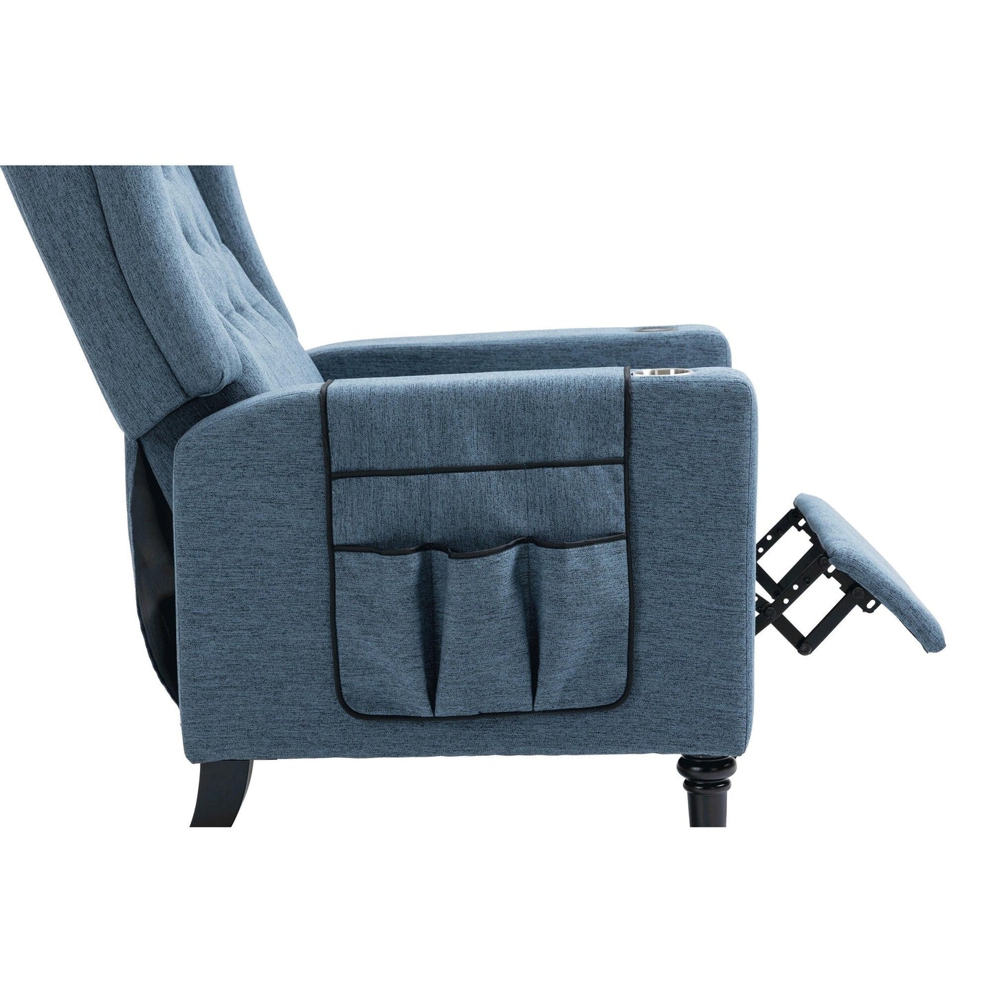 Modern Pushback Manual Recliner Chair Home Theater Seating Wingback Lounge Chair with Vibration and Heat