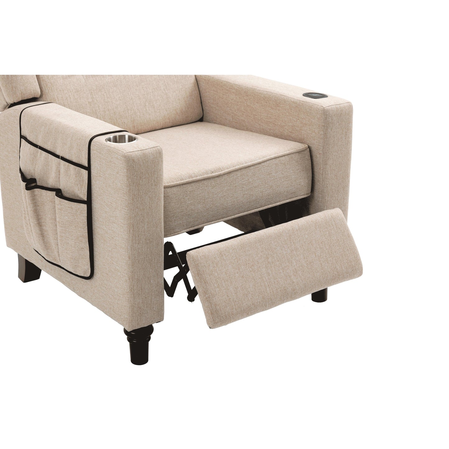 Modern Pushback Manual Recliner Chair Home Theater Seating Wingback Lounge Chair with Vibration and Heat