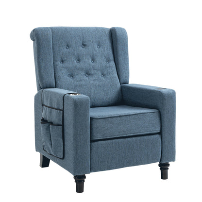 Modern Pushback Manual Recliner Chair Home Theater Seating Wingback Lounge Chair with Vibration and Heat