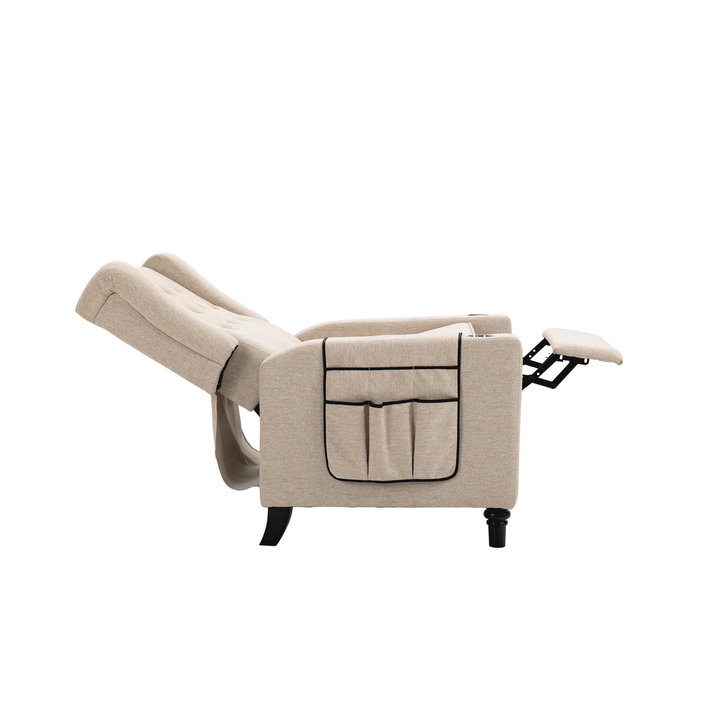 Modern Pushback Manual Recliner Chair Home Theater Seating Wingback Lounge Chair with Vibration and Heat