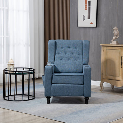 Modern Pushback Manual Recliner Chair Home Theater Seating Wingback Lounge Chair with Vibration and Heat