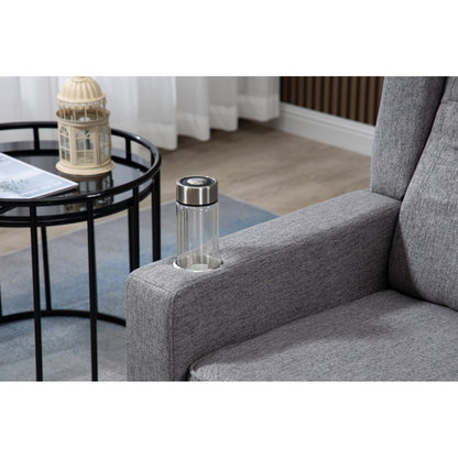 Modern Pushback Manual Recliner Chair Home Theater Seating Wingback Lounge Chair with Vibration and Heat
