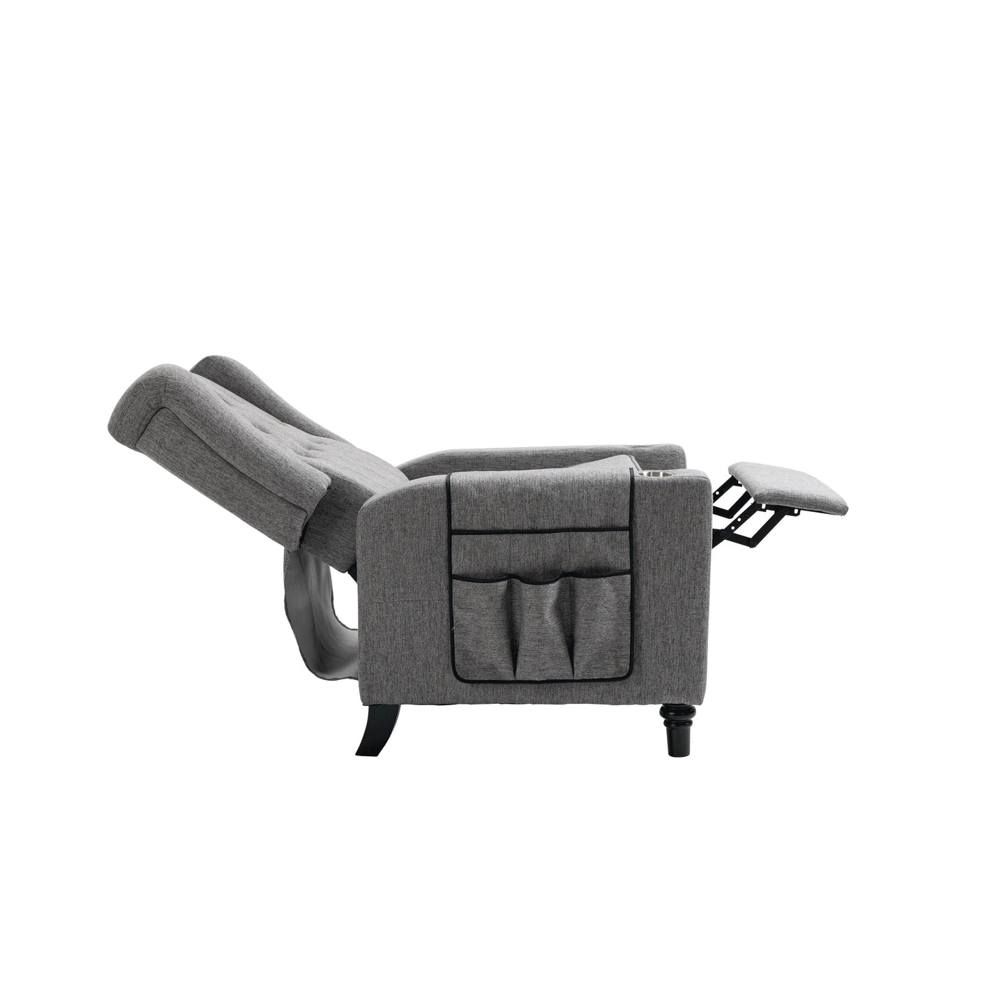 Modern Pushback Manual Recliner Chair Home Theater Seating Wingback Lounge Chair with Vibration and Heat