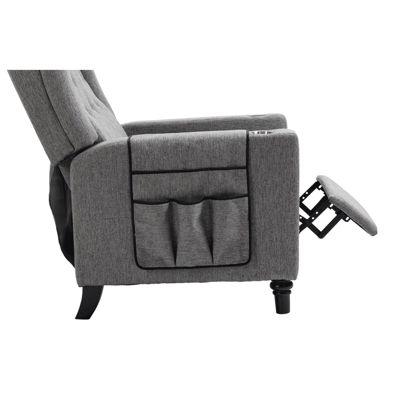 Modern Pushback Manual Recliner Chair Home Theater Seating Wingback Lounge Chair with Vibration and Heat