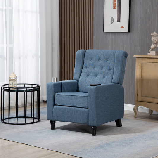 Modern Pushback Manual Recliner Chair Home Theater Seating Wingback Lounge Chair with Vibration and Heat